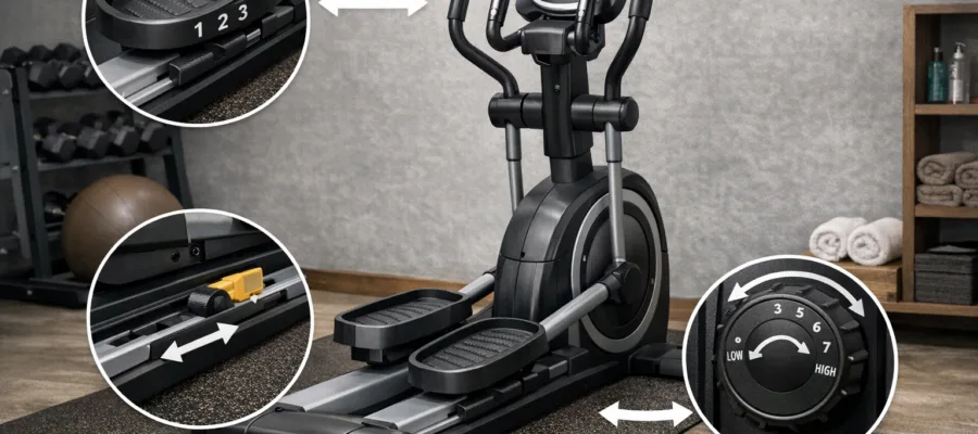 Crosstrainer einstellen: Pedalposition, Schrittlaenge und Widerstand korrekt anpassen