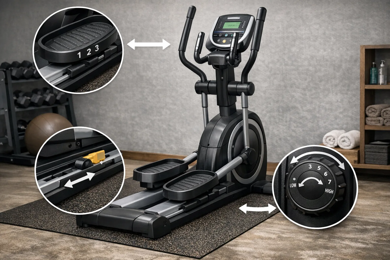 Crosstrainer einstellen: Pedalposition, Schrittlaenge und Widerstand korrekt anpassen