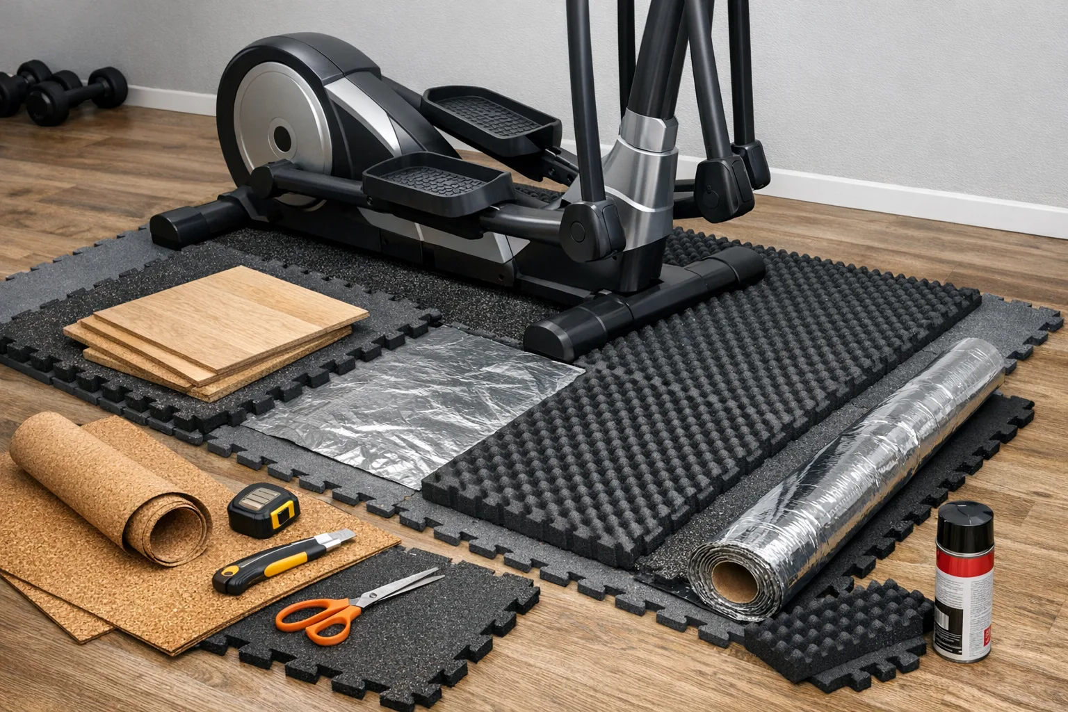 Crosstrainer leiser machen: Schalldaemmende Unterlage selbst herstellen